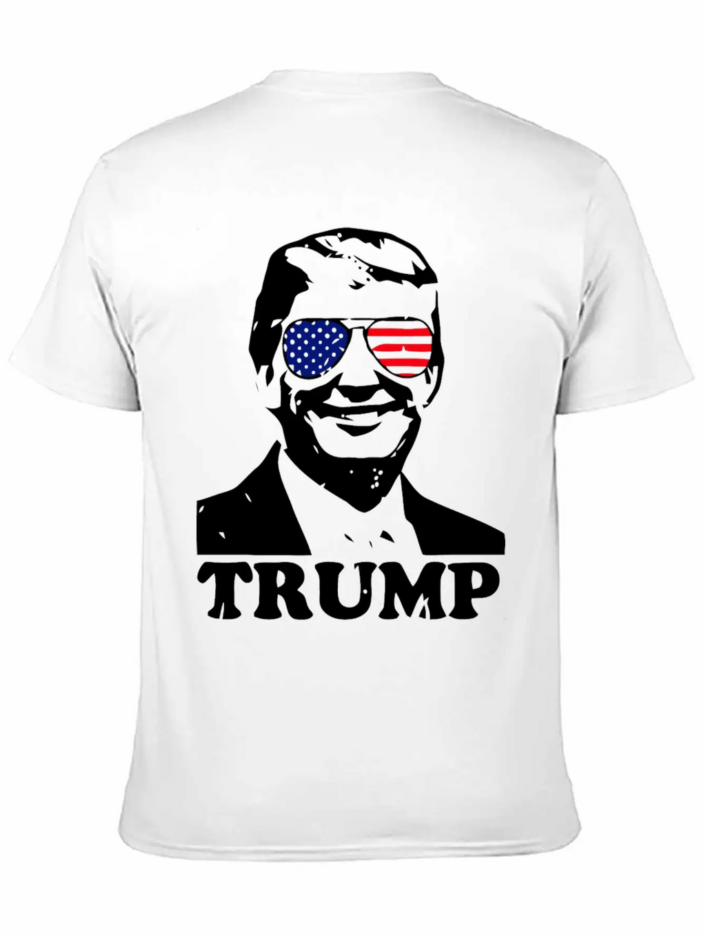 Trump With American Flag Stylish Everyday T-Shirt – Unisex Basic Cotton Tee