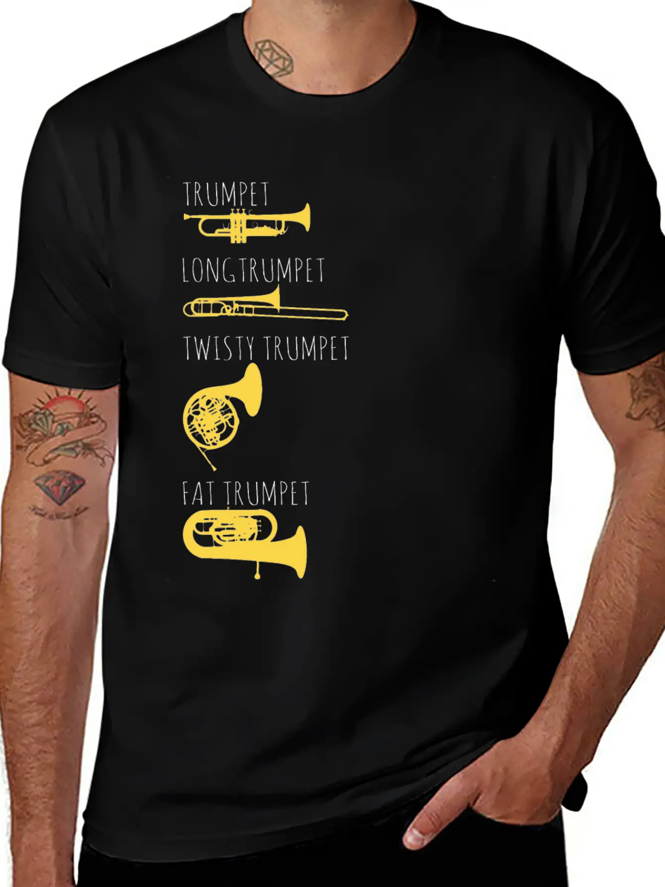 Trumpet - Funny Music Musician Gift Essential Cotton Tee For Daily Outfits – Unisex Style