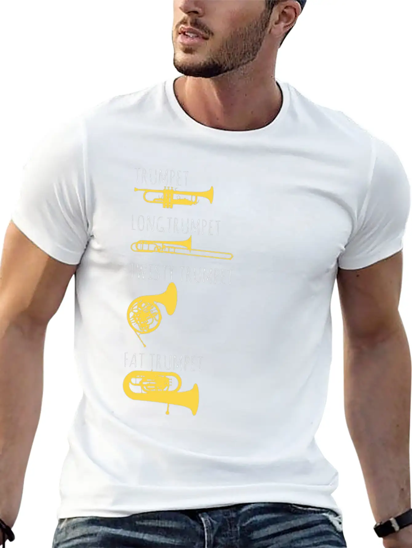 Trumpet - Funny Music Musician Gift Essential Cotton Tee For Daily Outfits – Unisex Style