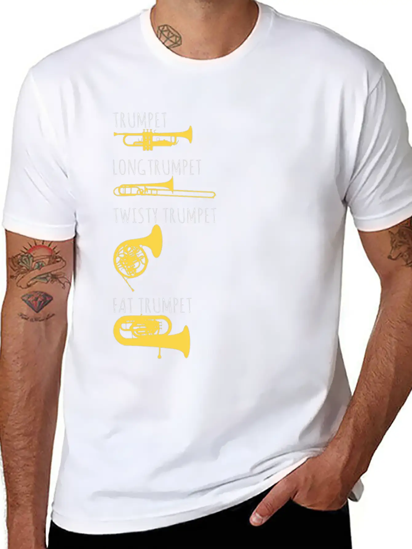 Trumpet - Funny Music Musician Gift Essential Cotton Tee For Daily Outfits – Unisex Style