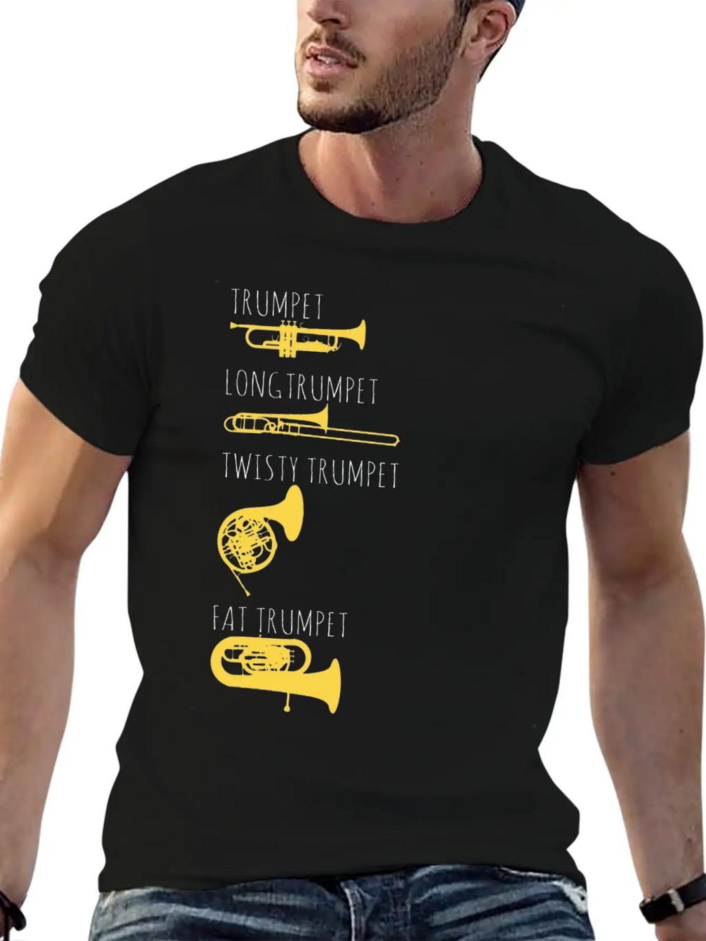 Trumpet - Funny Music Musician Gift Essential Cotton Tee For Daily Outfits – Unisex Style
