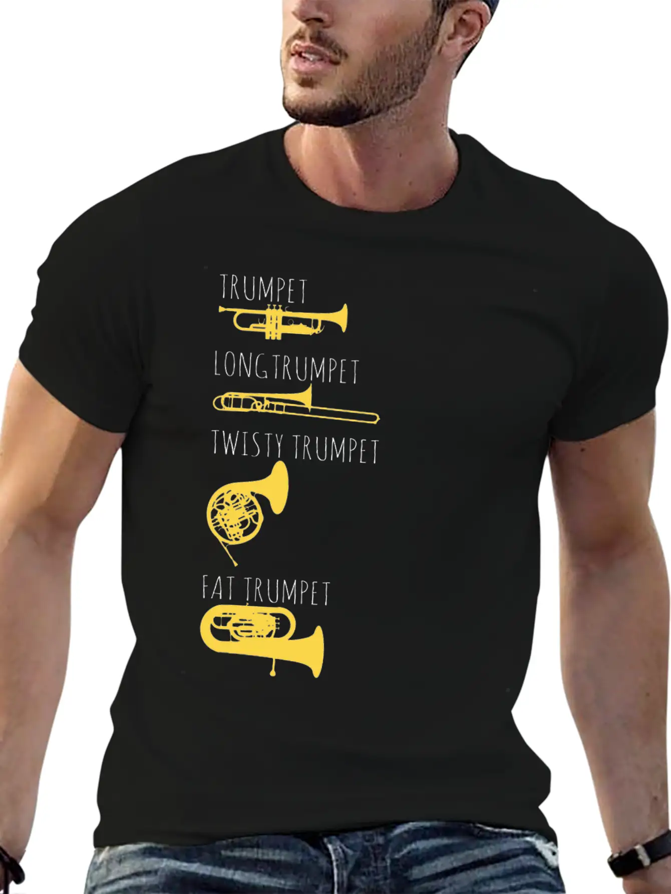 Trumpet - Funny Music Musician Gift Essential Cotton Tee For Daily Outfits – Unisex Style