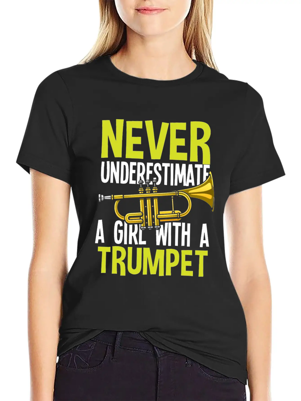 Trumpet Girl Funny Trumpet Player Gift Unisex Casual T-Shirt – Clean Design For Daily Comfort