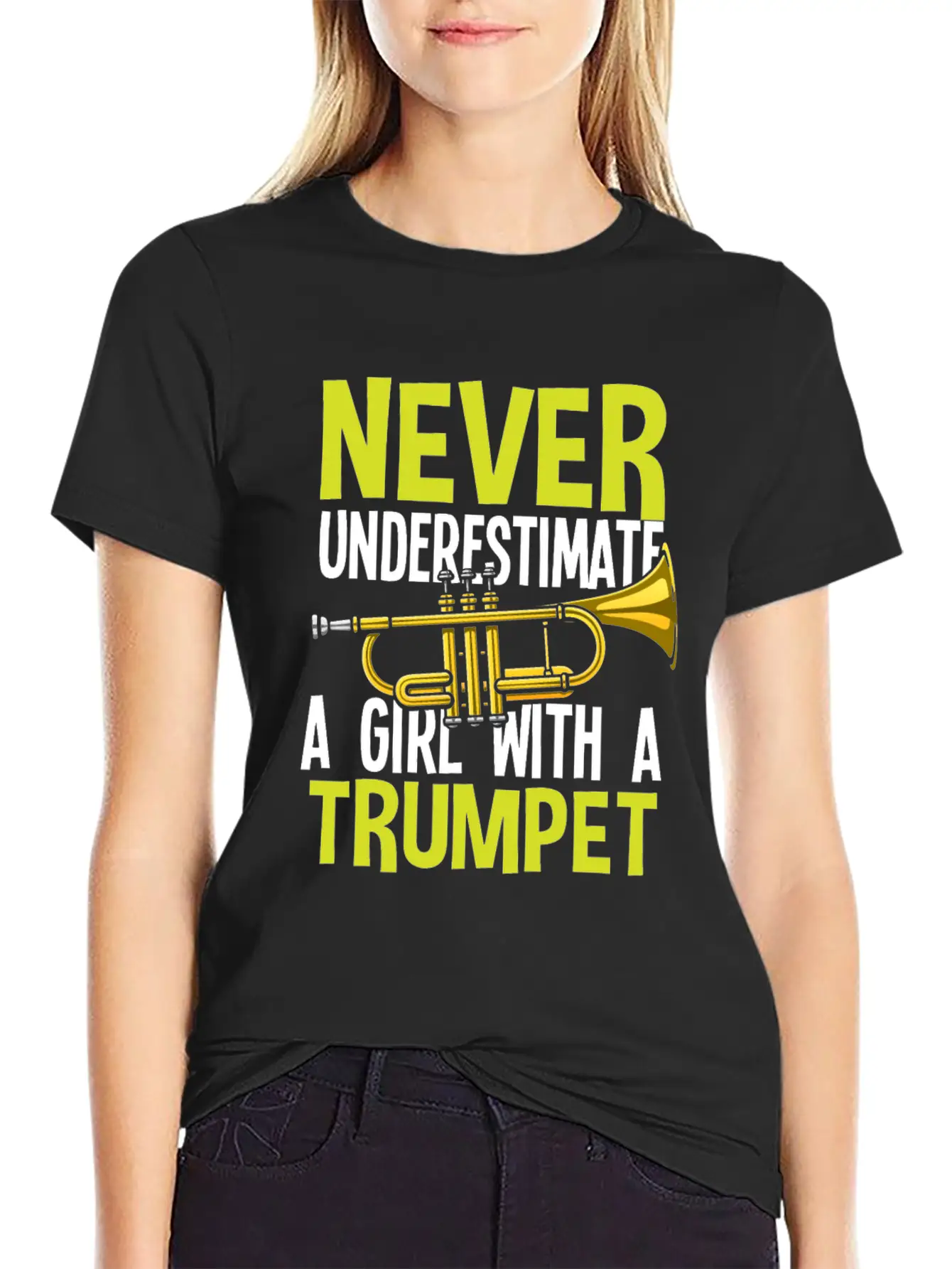 Trumpet Girl Funny Trumpet Player Gift Unisex Casual T-Shirt – Clean Design For Daily Comfort