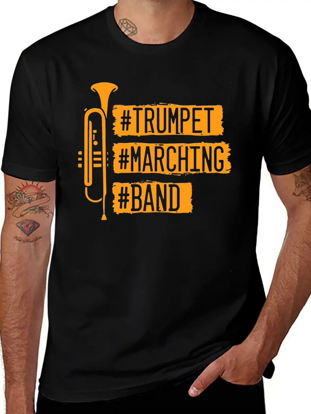 Trumpet Marching Ban Casual Graphic T-Shirt – Simple And Comfortable Daily Wear