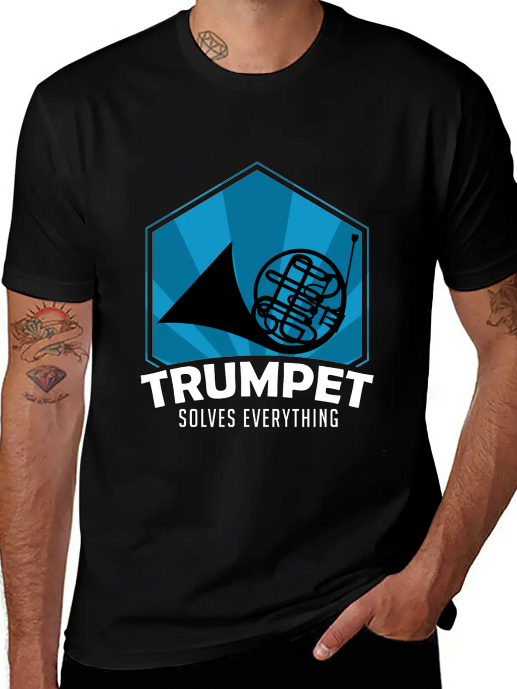 Trumpet Solves Everything Essential Cotton Tee For Daily Outfits – Unisex Style