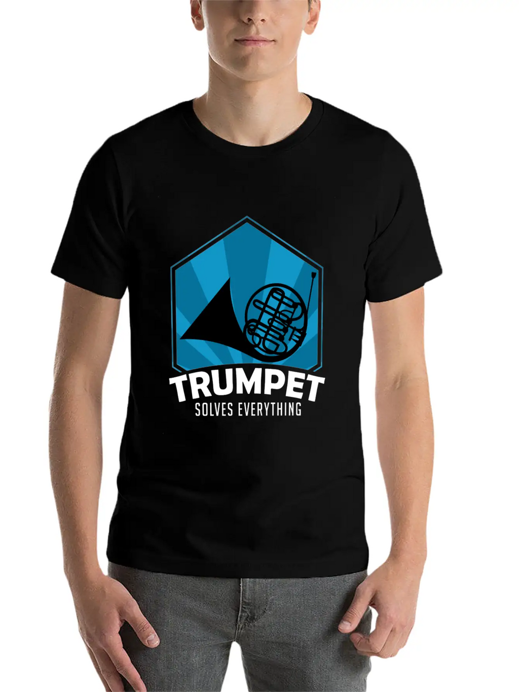 Trumpet Solves Everything Essential Cotton Tee For Daily Outfits – Unisex Style