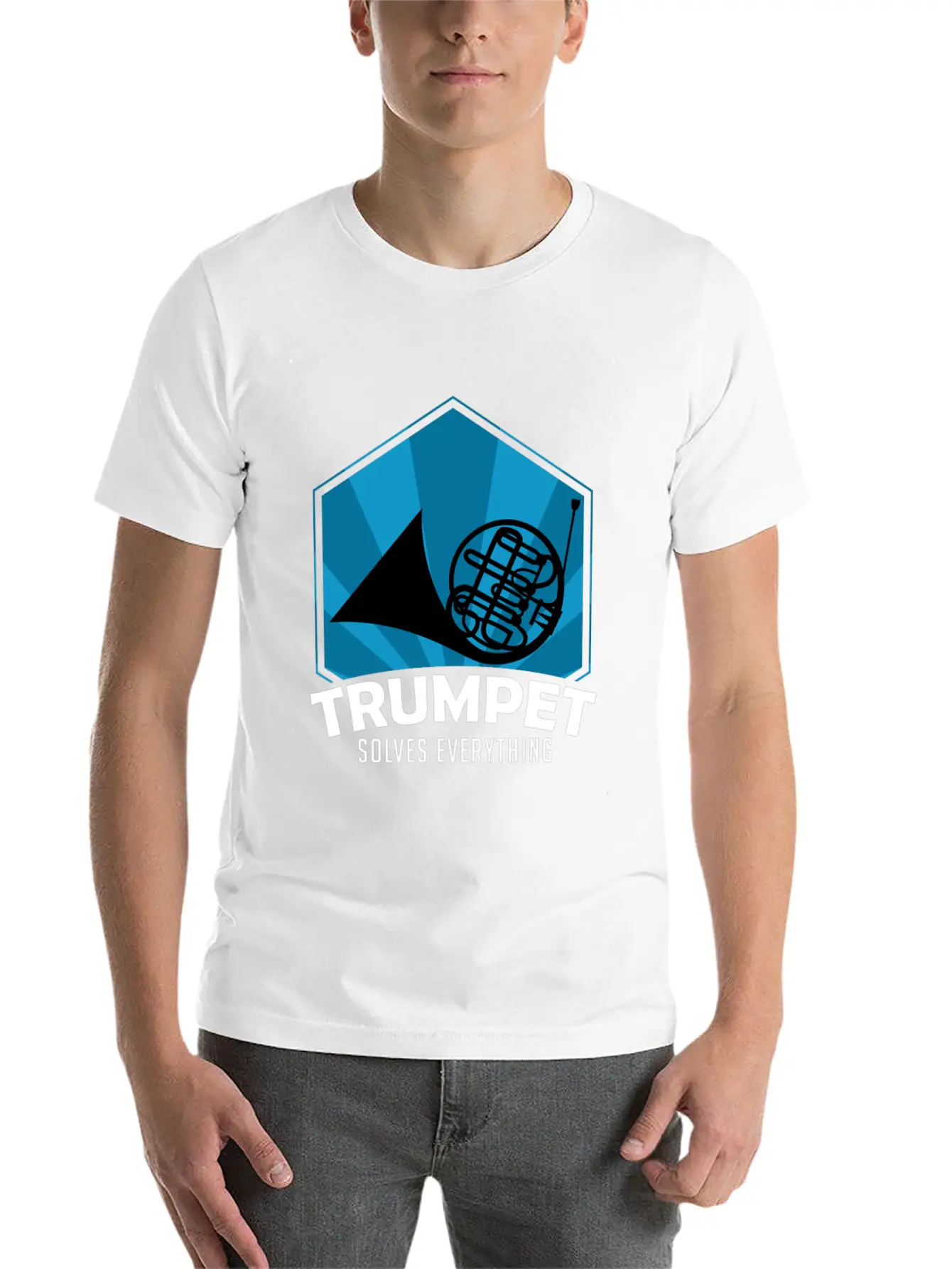Trumpet Solves Everything Essential Cotton Tee For Daily Outfits – Unisex Style