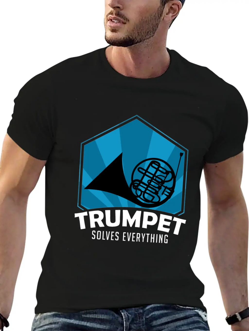 Trumpet Solves Everything Essential Cotton Tee For Daily Outfits – Unisex Style