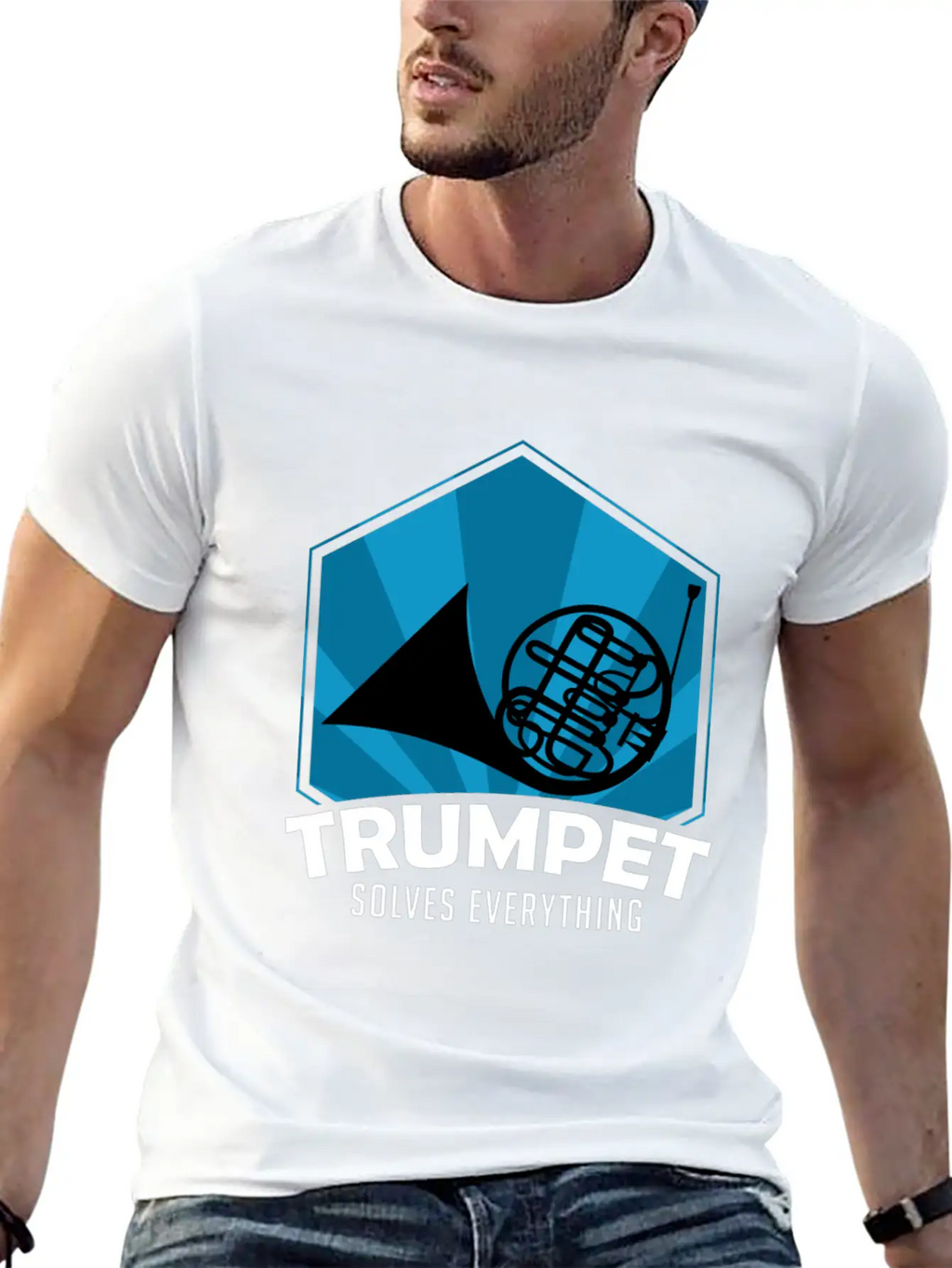 Trumpet Solves Everything Essential Cotton Tee For Daily Outfits – Unisex Style
