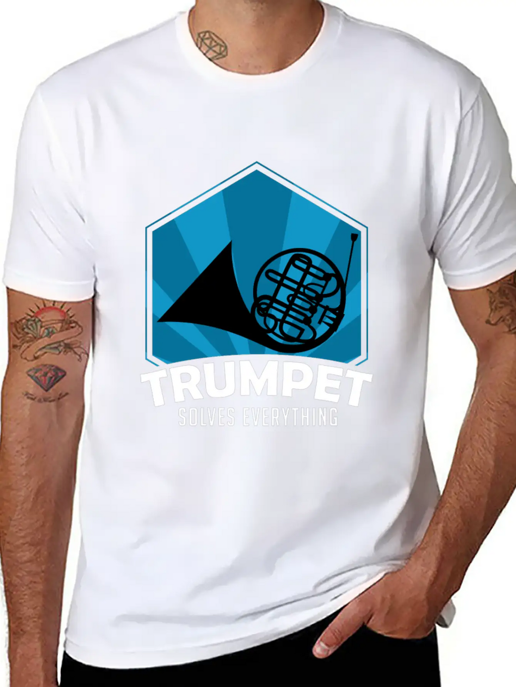 Trumpet Solves Everything Essential Cotton Tee For Daily Outfits – Unisex Style