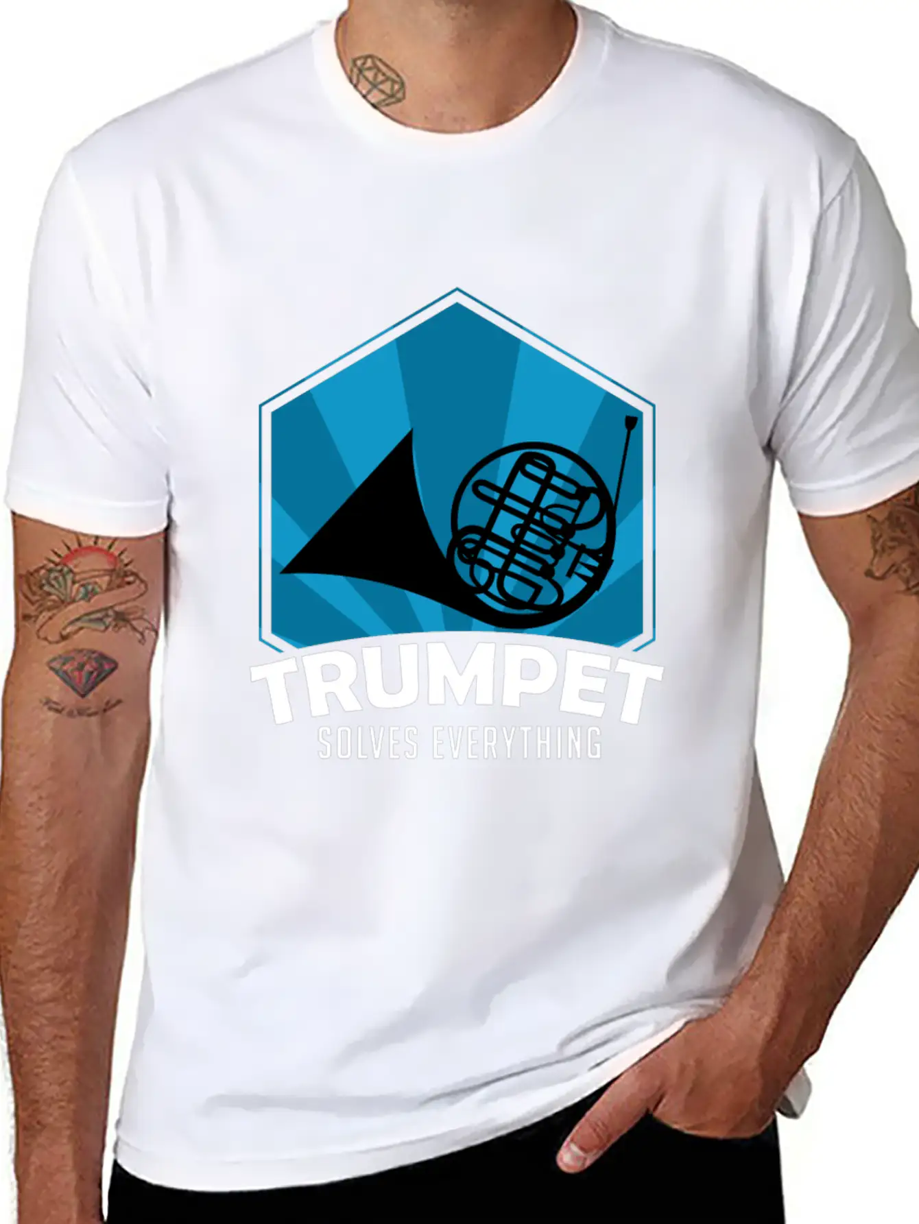 Trumpet Solves Everything Essential Cotton Tee For Daily Outfits – Unisex Style