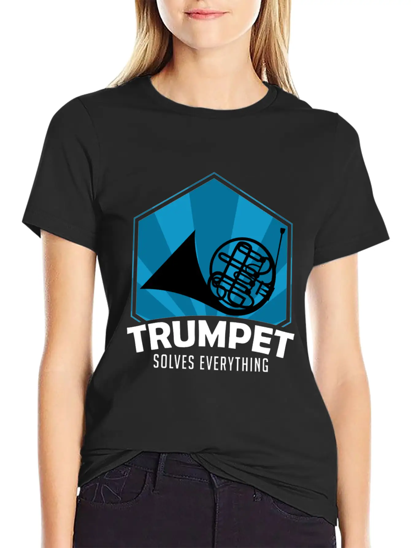 Trumpet Solves Everything Essential Cotton Tee For Daily Outfits – Unisex Style