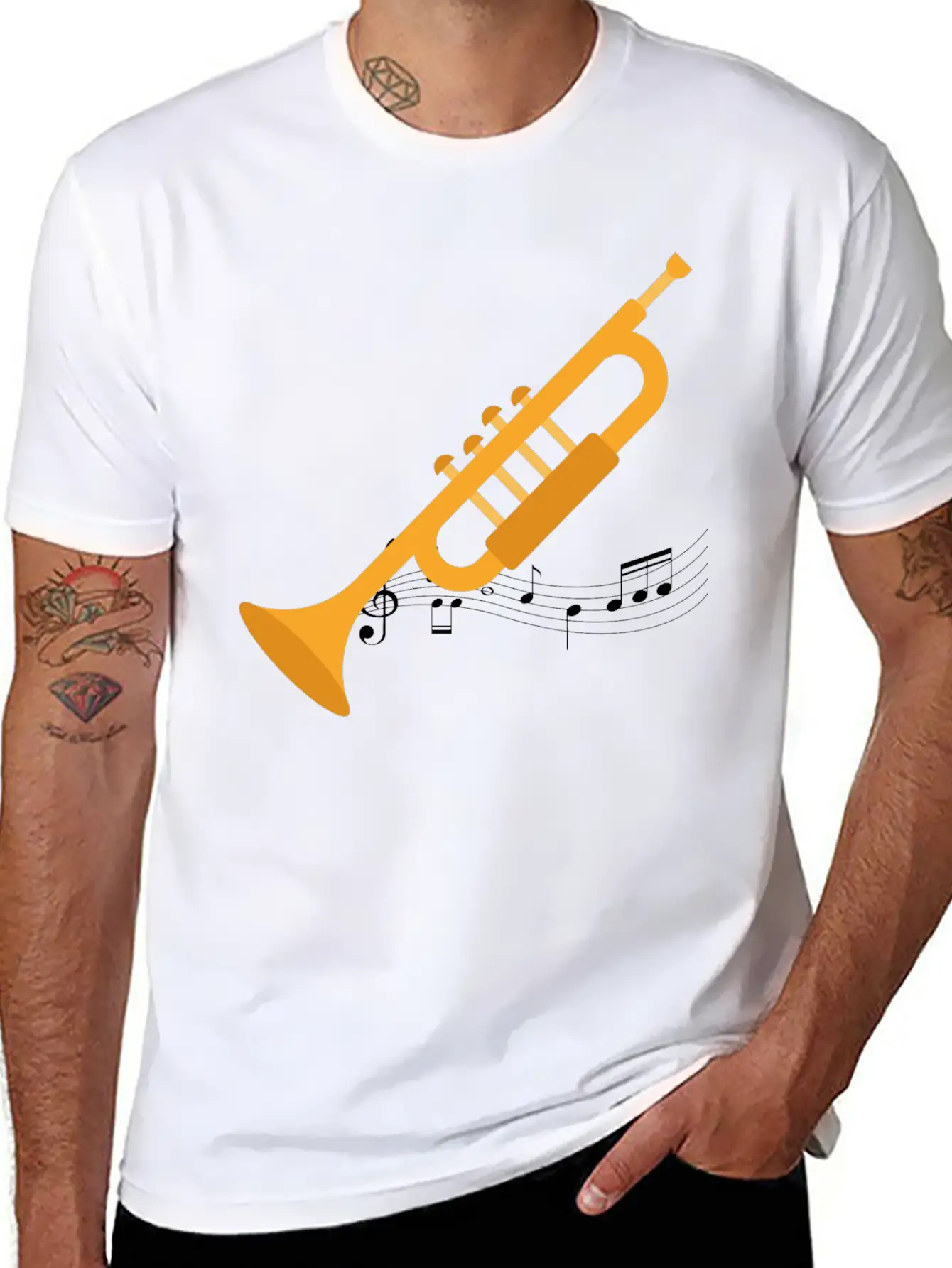 Trumpeter Heartbeat Unisex Casual T-Shirt – Clean Design For Daily Comfort
