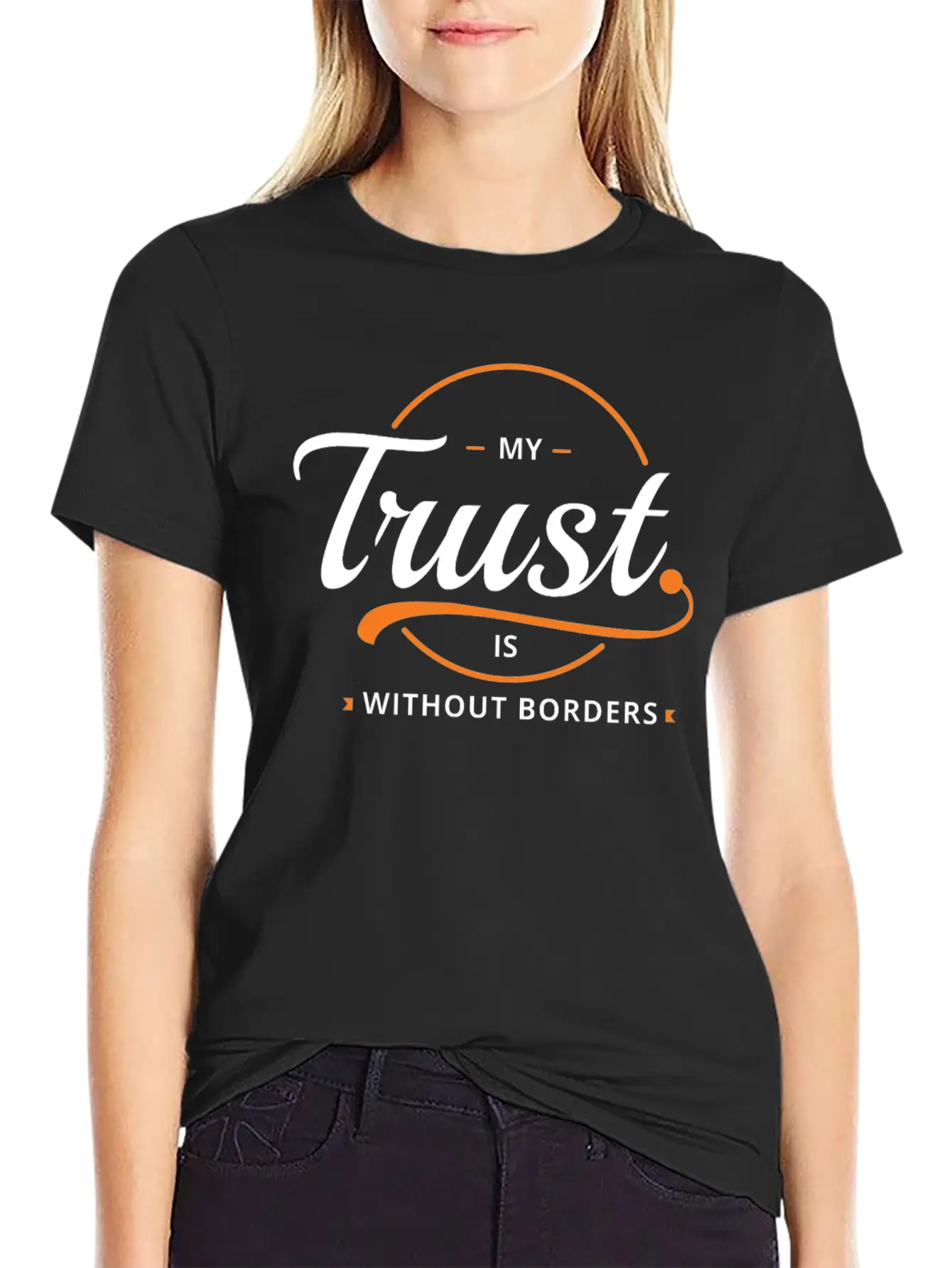 Trust Without Borders Unisex Short Sleeve Soft Cotton T-Shirt – Casual Everyday Wear