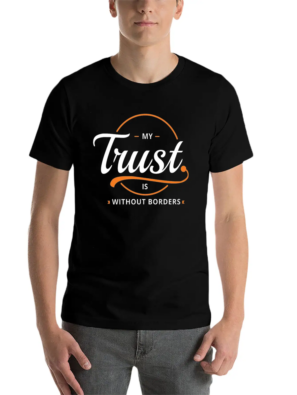 Trust Without Borders Unisex Short Sleeve Soft Cotton T-Shirt – Casual Everyday Wear
