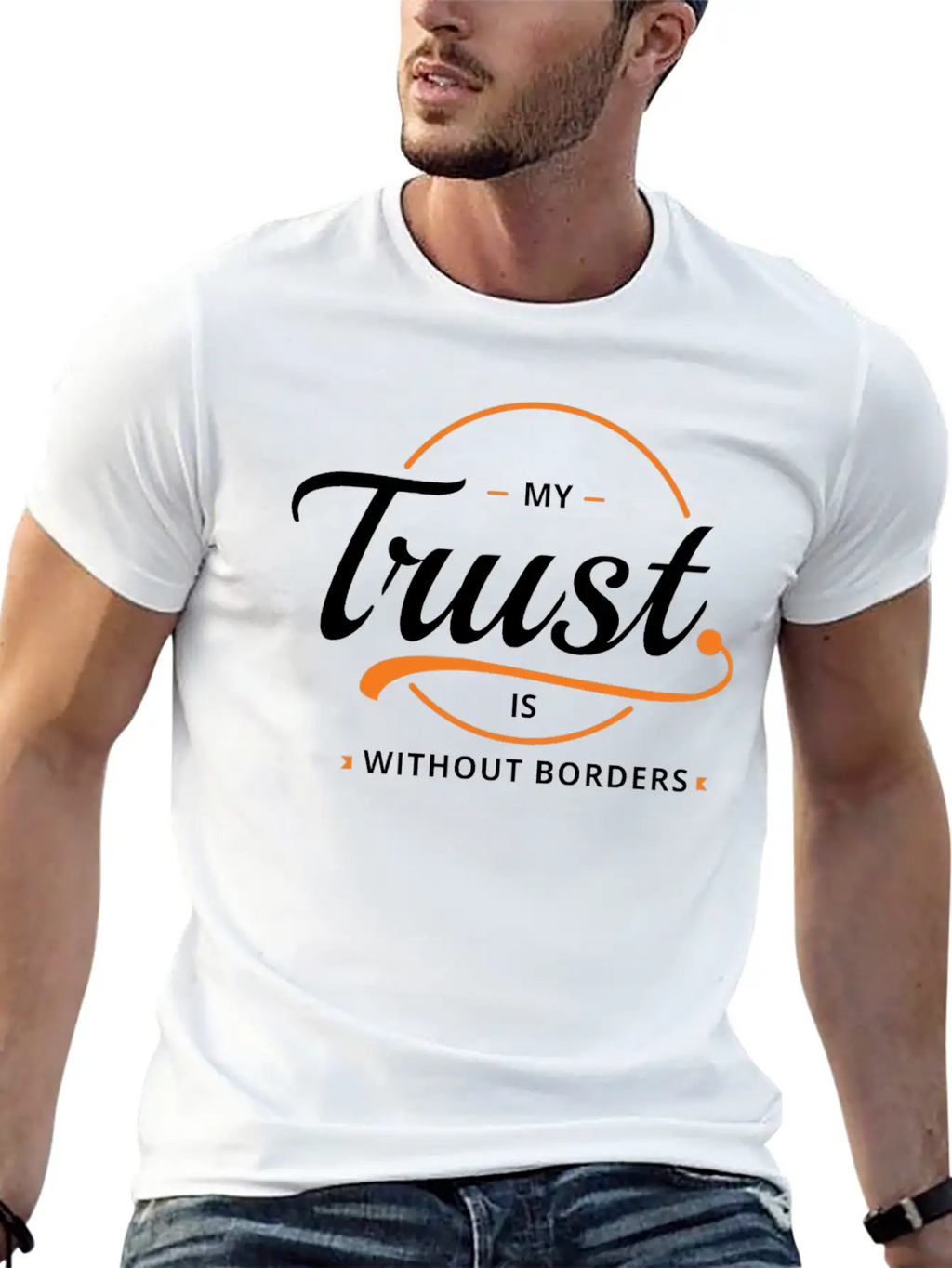 Trust Without Borders Unisex Short Sleeve Soft Cotton T-Shirt – Casual Everyday Wear