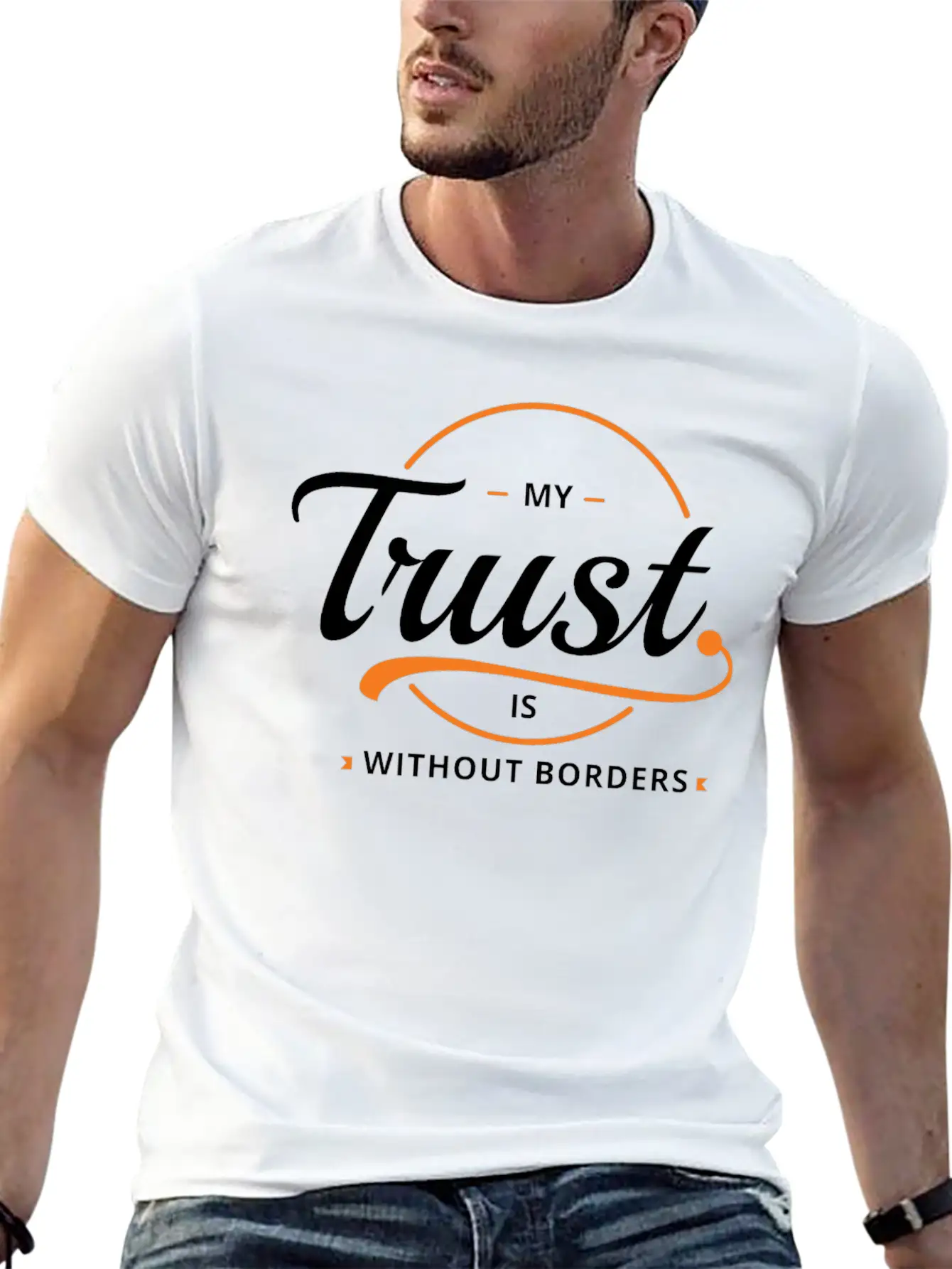 Trust Without Borders Unisex Short Sleeve Soft Cotton T-Shirt – Casual Everyday Wear