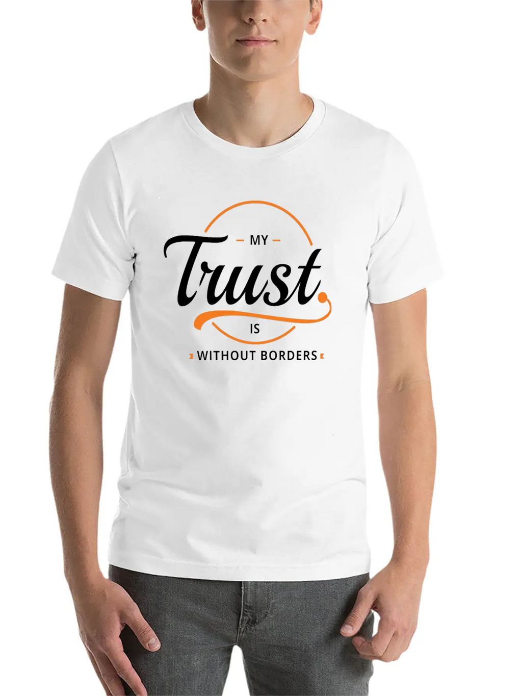 Trust Without Borders Unisex Short Sleeve Soft Cotton T-Shirt – Casual Everyday Wear