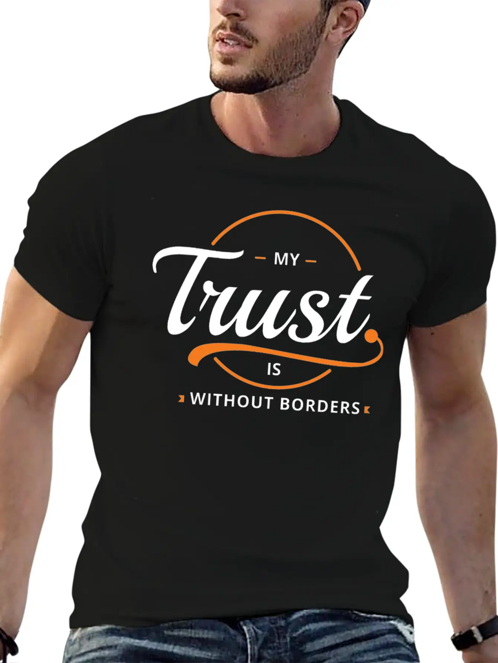 Trust Without Borders Unisex Short Sleeve Soft Cotton T-Shirt – Casual Everyday Wear