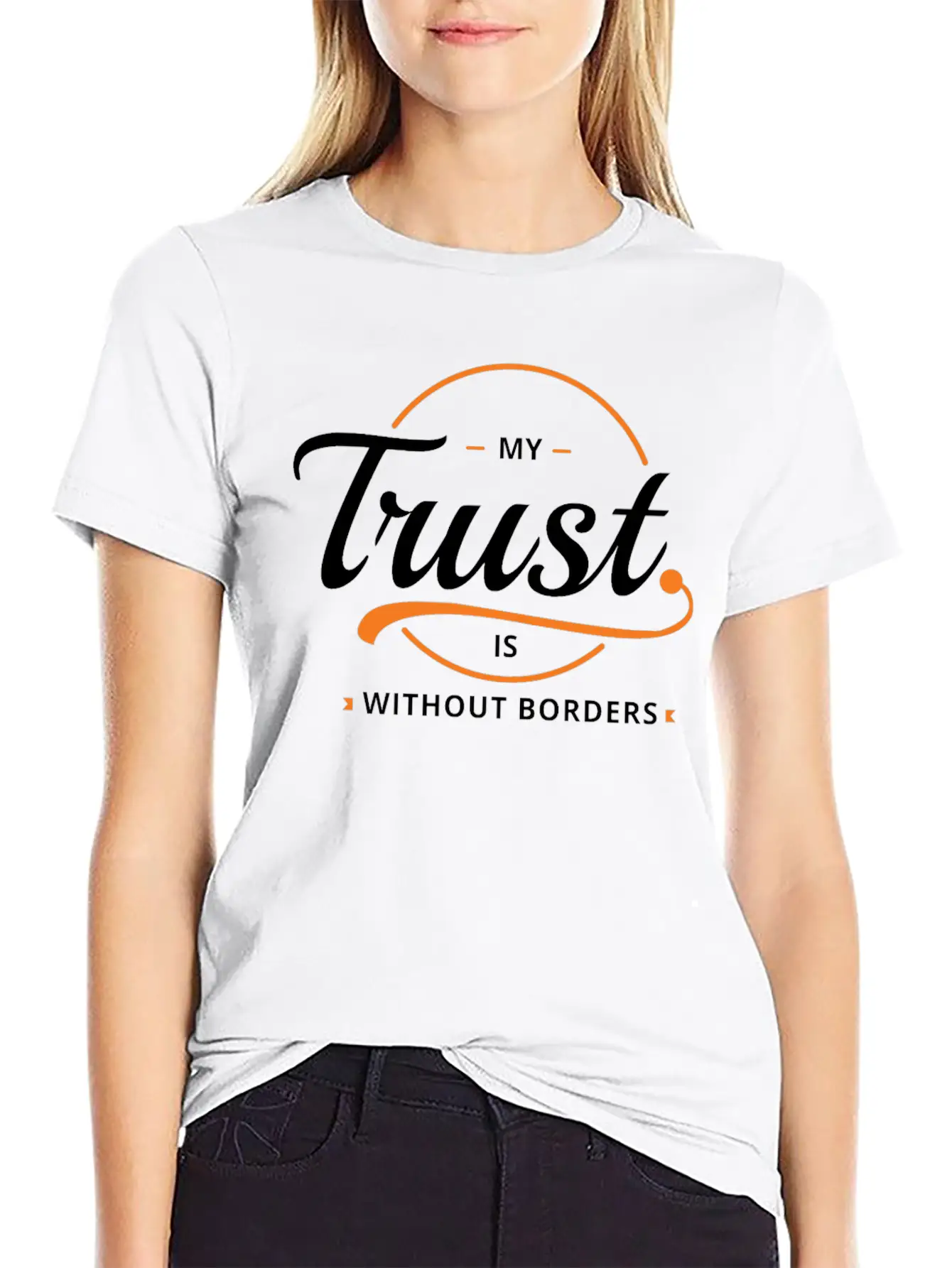 Trust Without Borders Unisex Short Sleeve Soft Cotton T-Shirt – Casual Everyday Wear