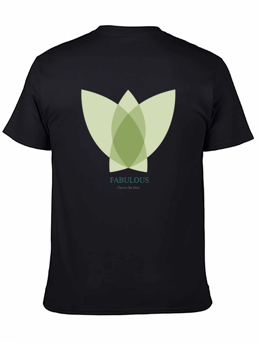 Stylish Black Tee with Abstract Green Floral Graphic
