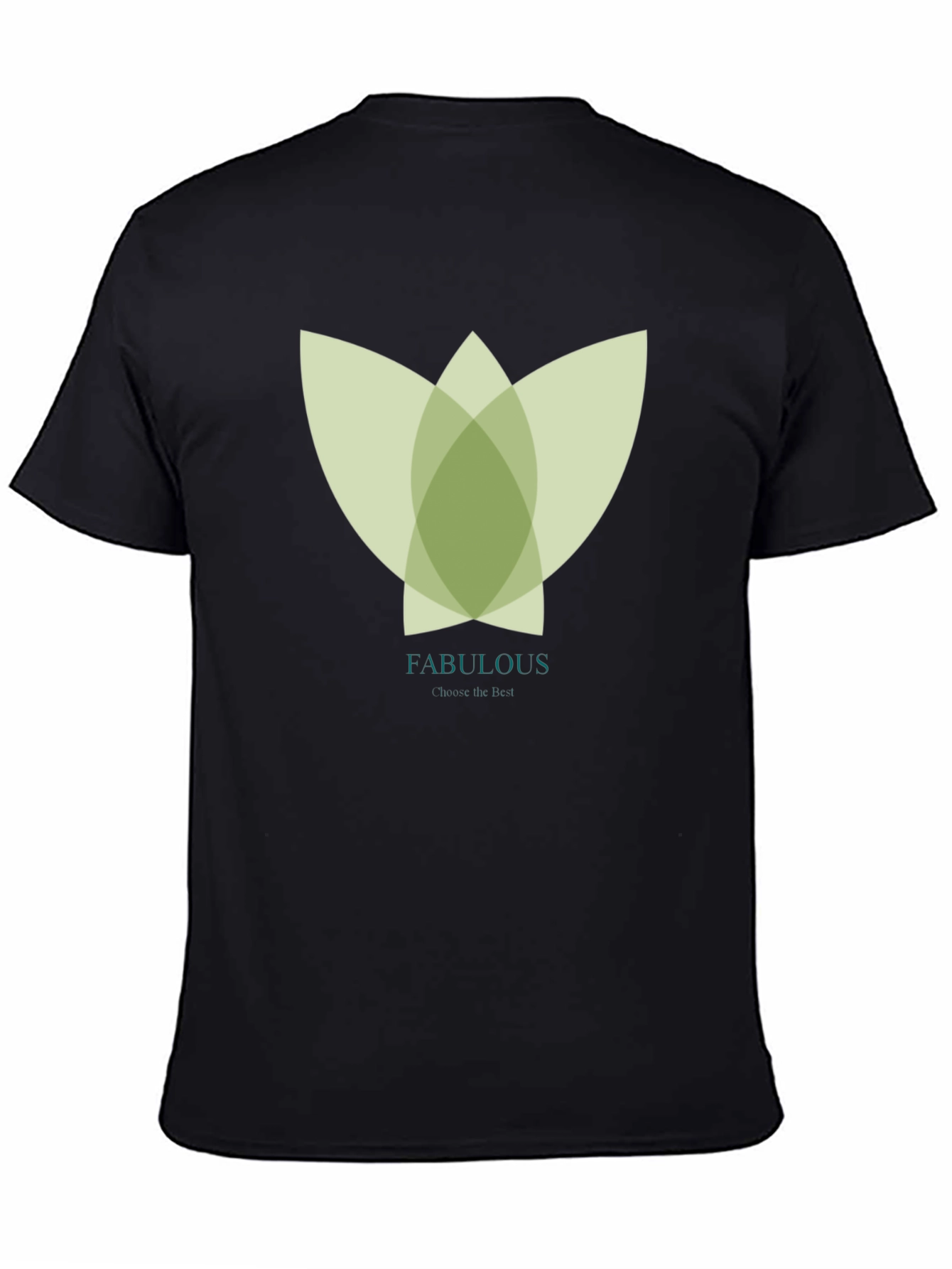 Stylish Black Tee with Abstract Green Floral Graphic