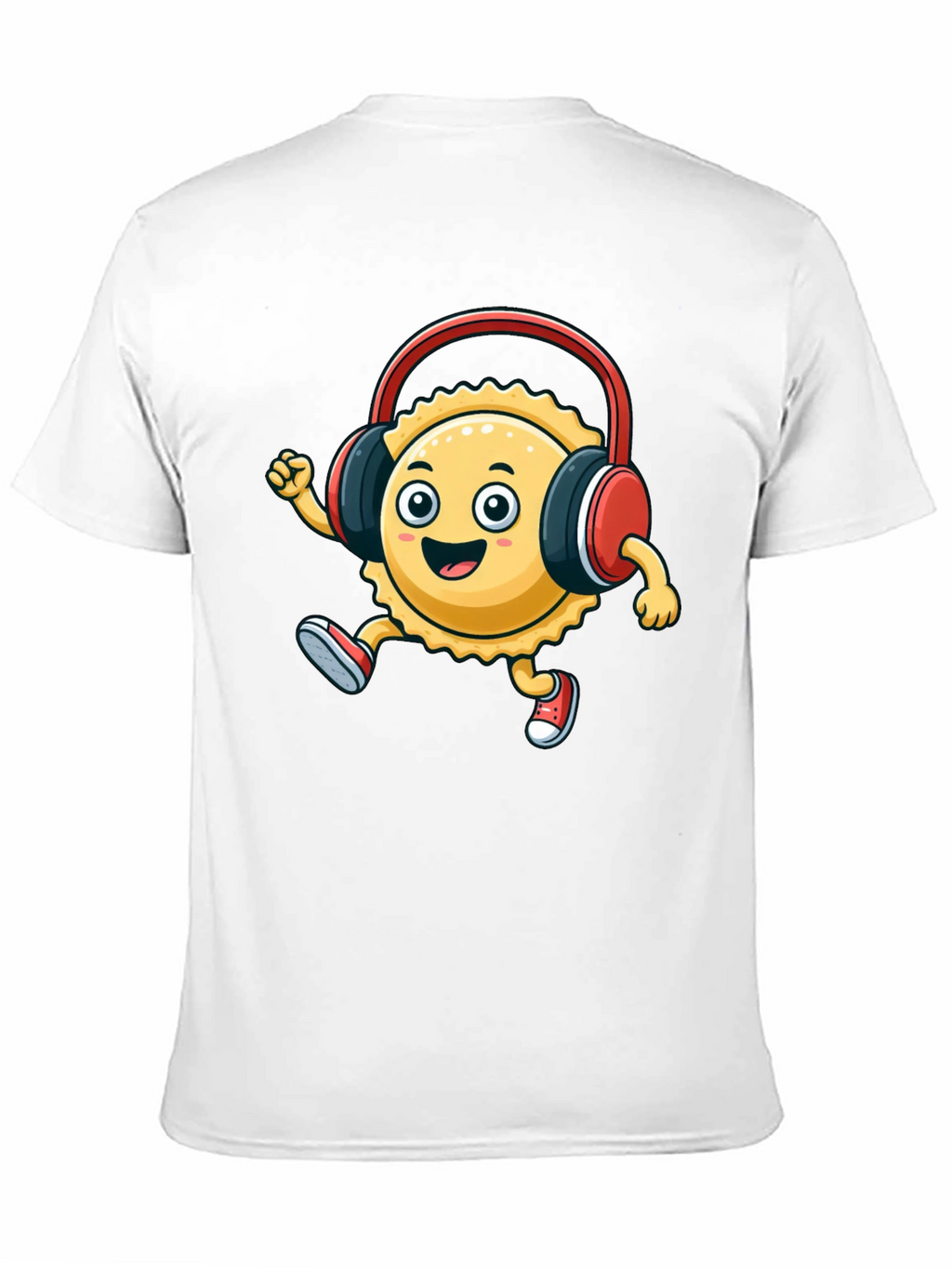 Cartoon Ravioli with Headphones T-Shirt
