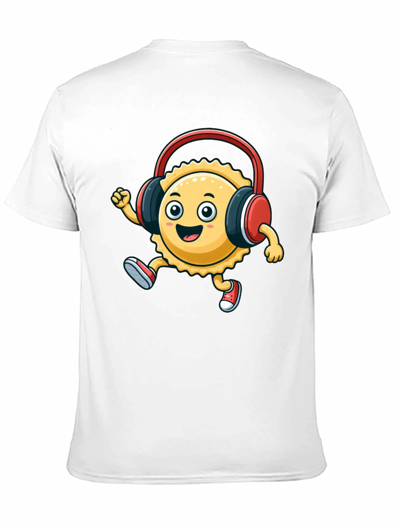 Cartoon Ravioli with Headphones T-Shirt
