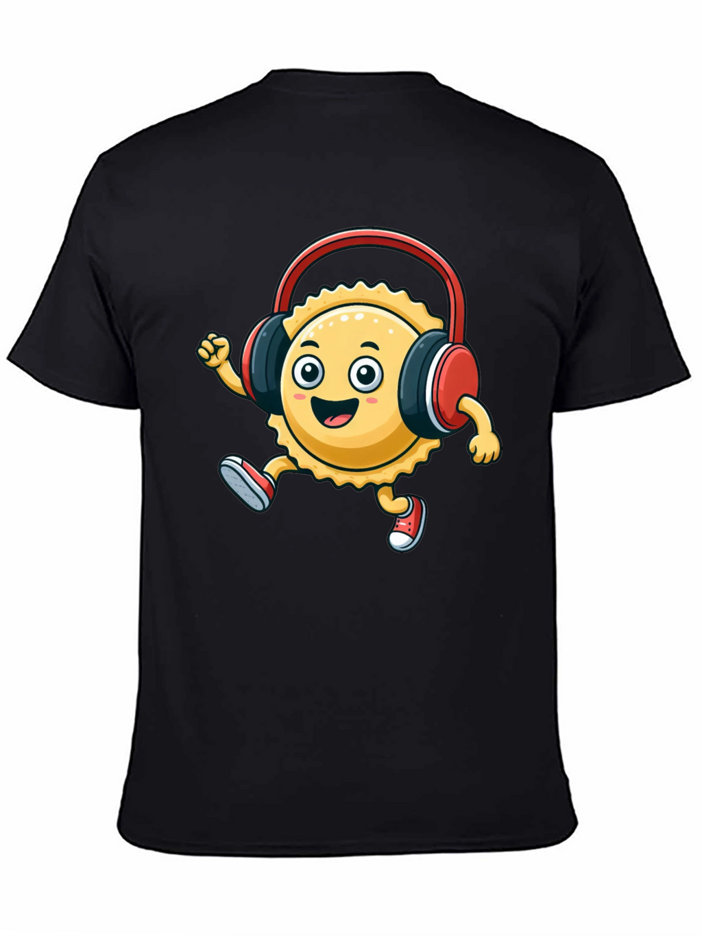 Cartoon Ravioli with Headphones T-Shirt