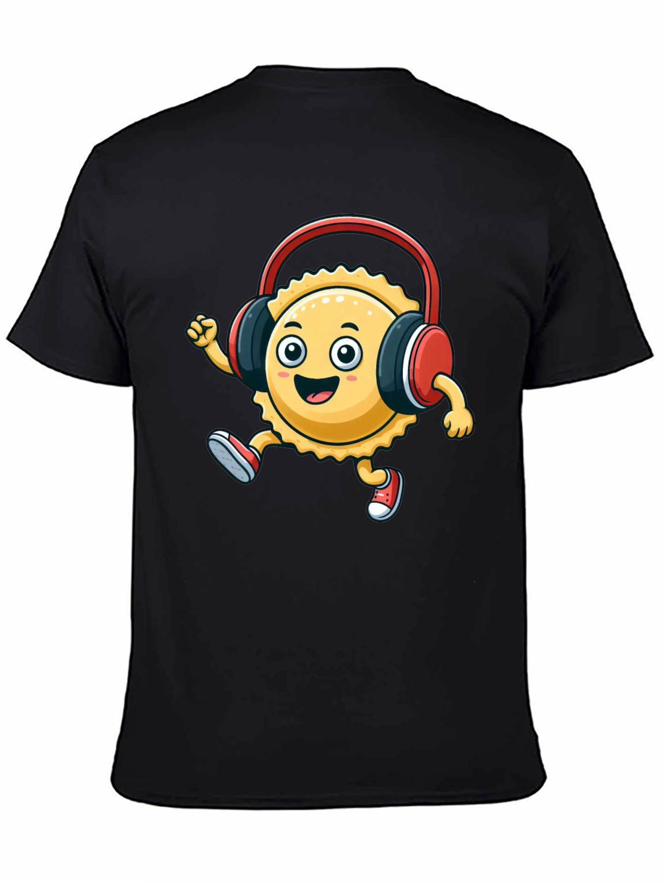 Cartoon Ravioli with Headphones T-Shirt
