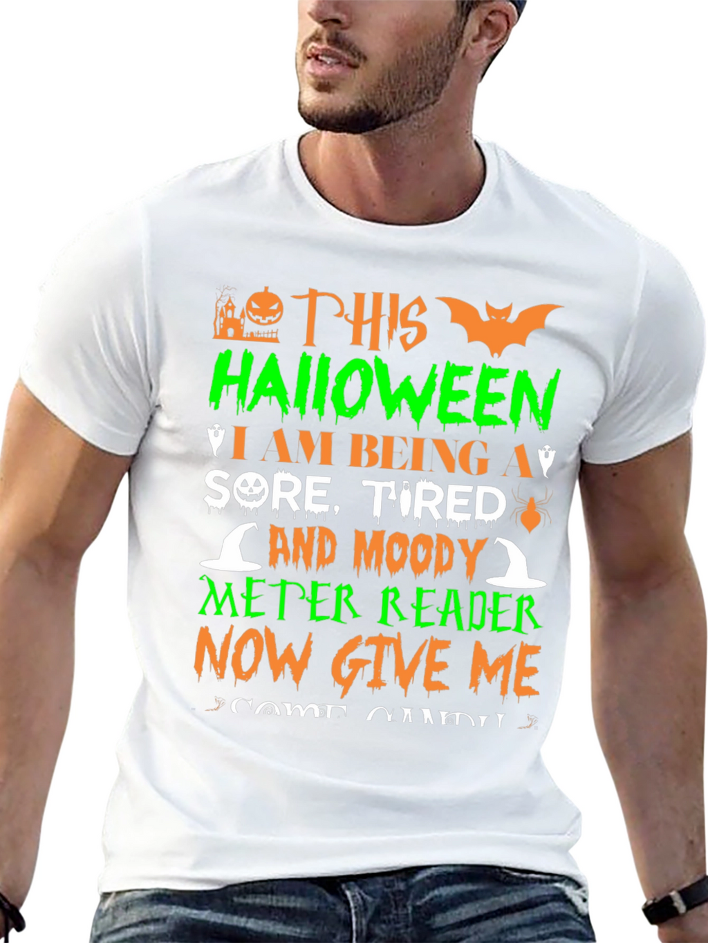 Halloween Sore Tired Moody Meter Reader T-Shirt