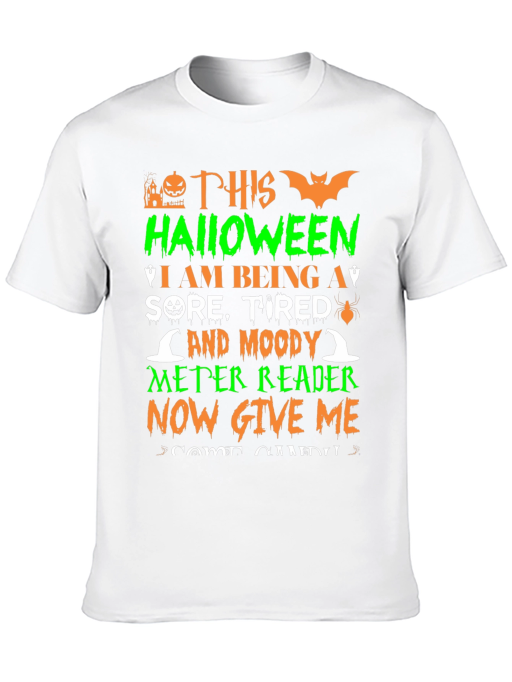 Halloween Sore Tired Moody Meter Reader T-Shirt