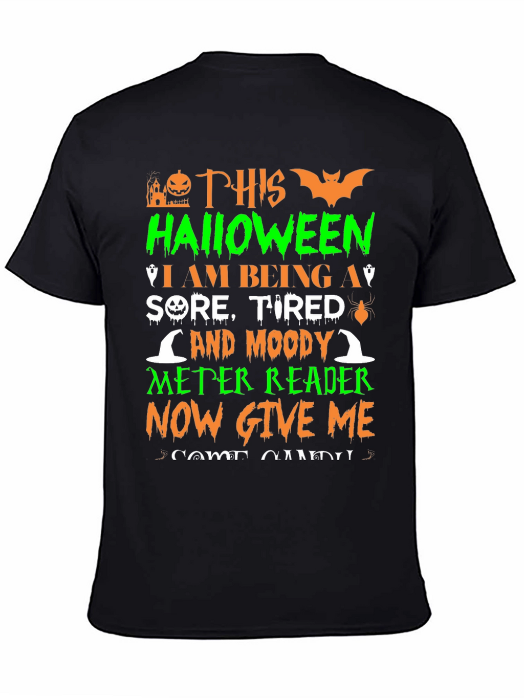 Halloween Sore Tired Moody Meter Reader T-Shirt
