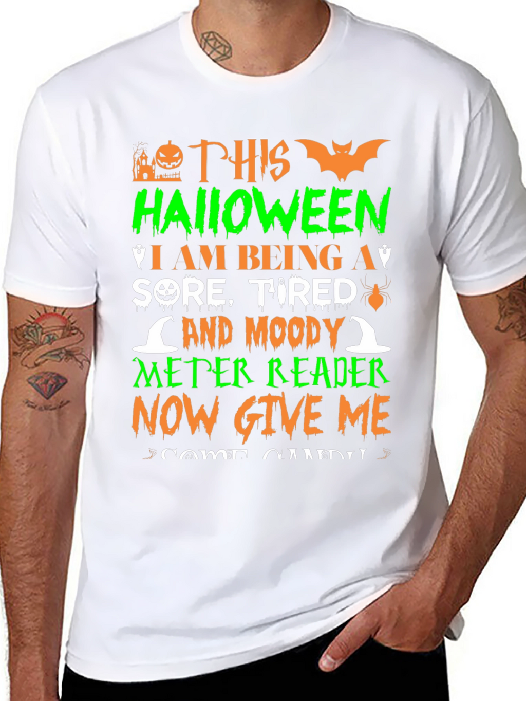 Halloween Sore Tired Moody Meter Reader T-Shirt