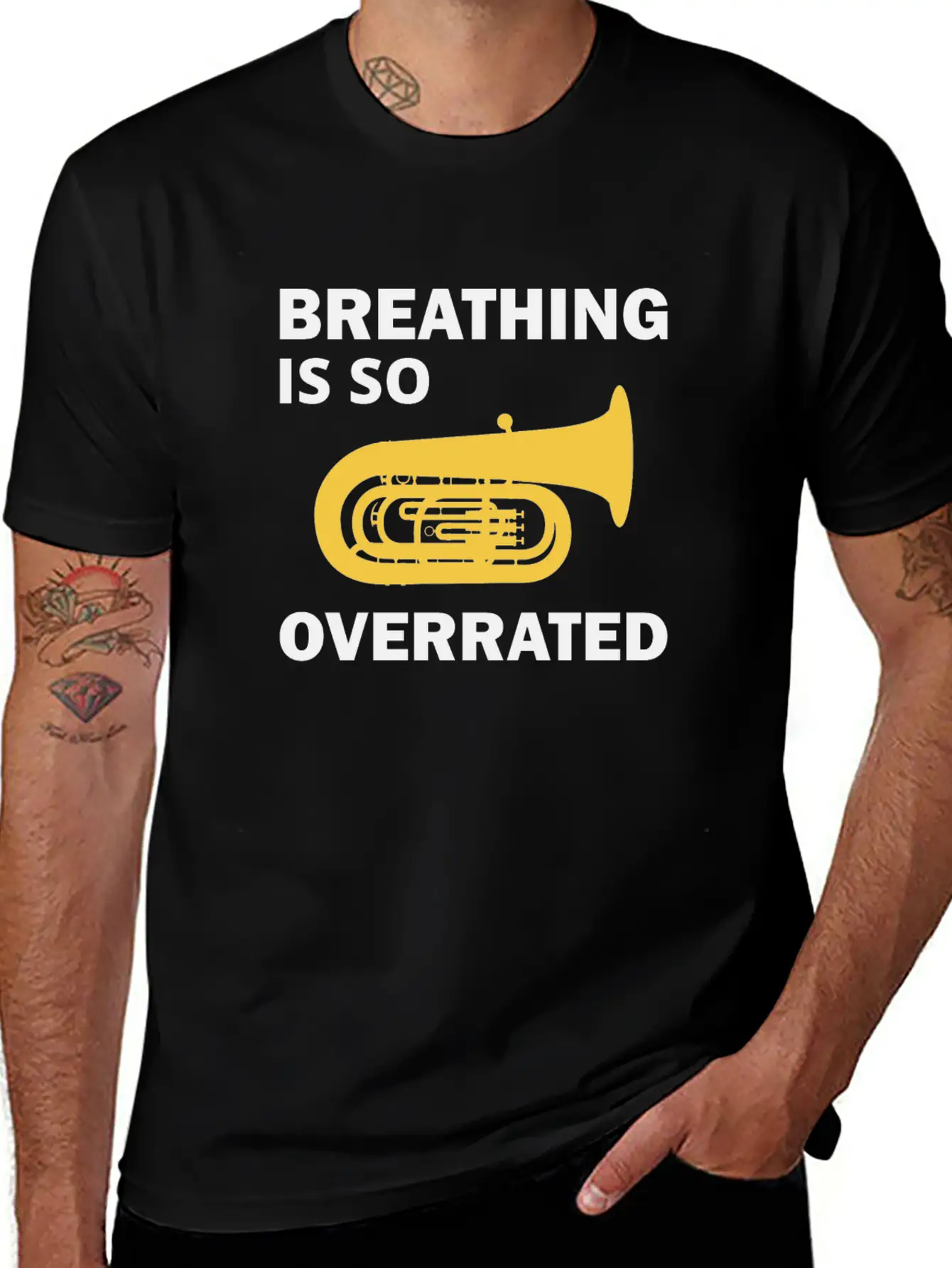 Tuba Marching Band Player Musical Instrument Funny Unisex Casual T-Shirt – Clean Design For Daily Comfort