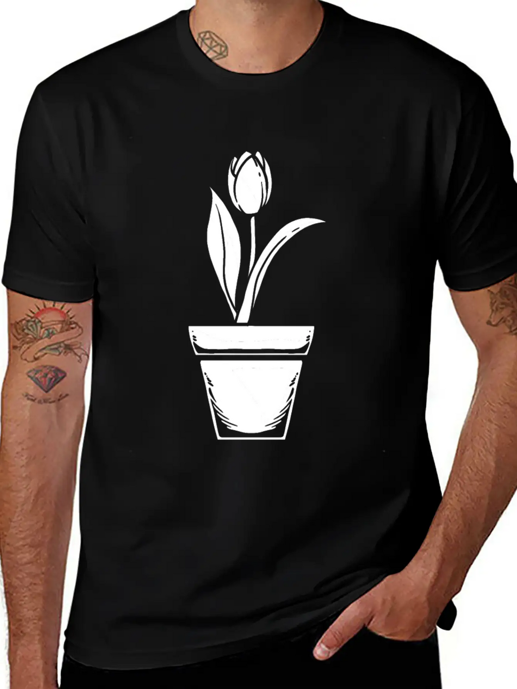 Tulip Gardening Floral Stylish Everyday T-Shirt – Unisex Basic Cotton Tee