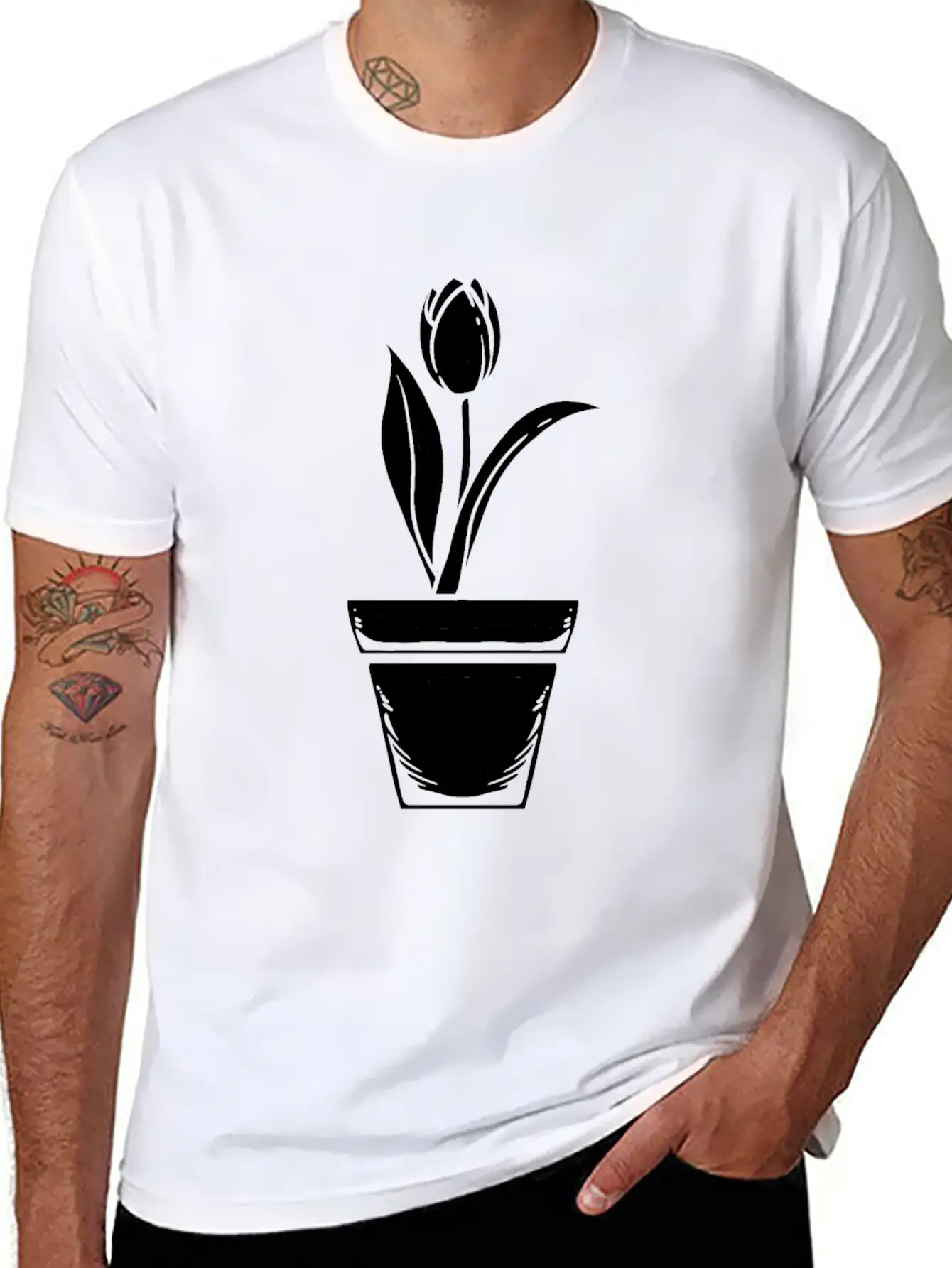 Tulip Gardening Floral Stylish Everyday T-Shirt – Unisex Basic Cotton Tee