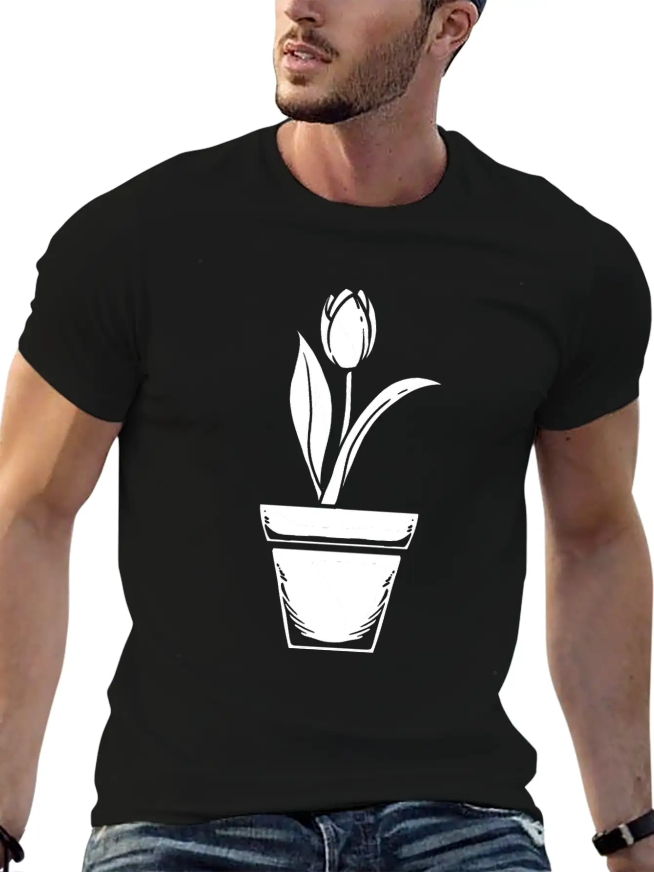Tulip Gardening Floral Stylish Everyday T-Shirt – Unisex Basic Cotton Tee