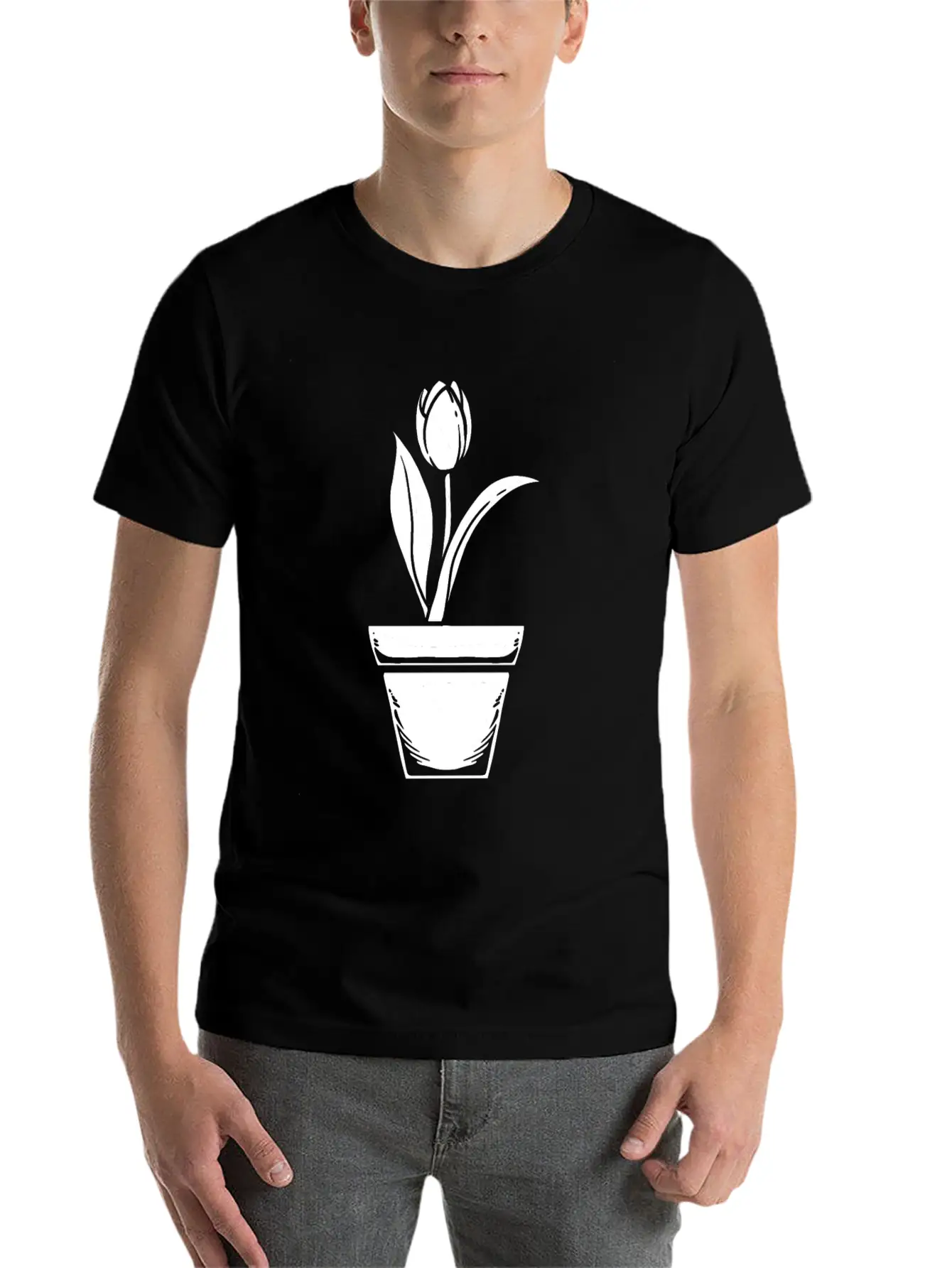 Tulip Gardening Floral Stylish Everyday T-Shirt – Unisex Basic Cotton Tee