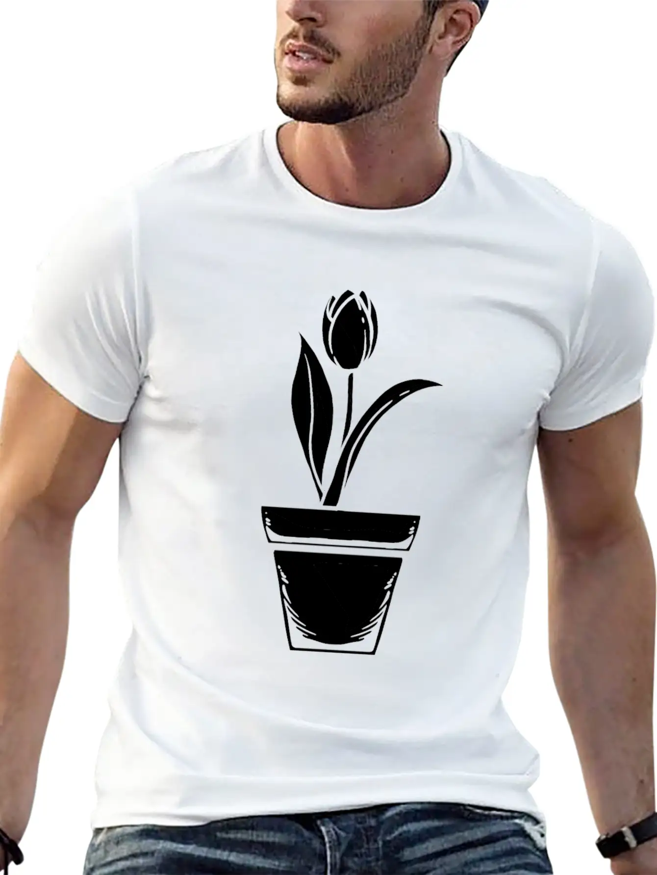 Tulip Gardening Floral Stylish Everyday T-Shirt – Unisex Basic Cotton Tee
