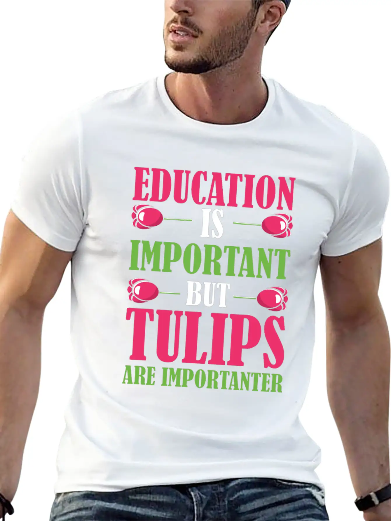 Tulip Gardening Funny Tulips Breathable Soft Cotton T-Shirt – Timeless Casual Look