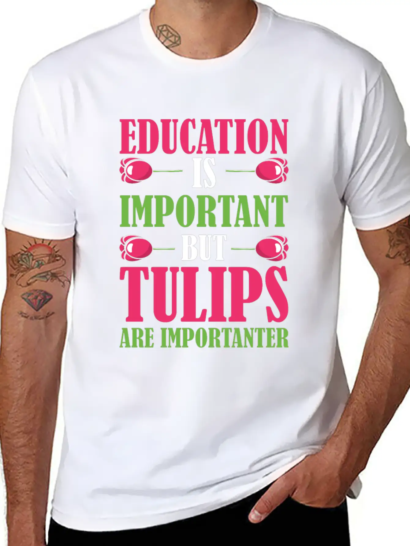 Tulip Gardening Funny Tulips Breathable Soft Cotton T-Shirt – Timeless Casual Look