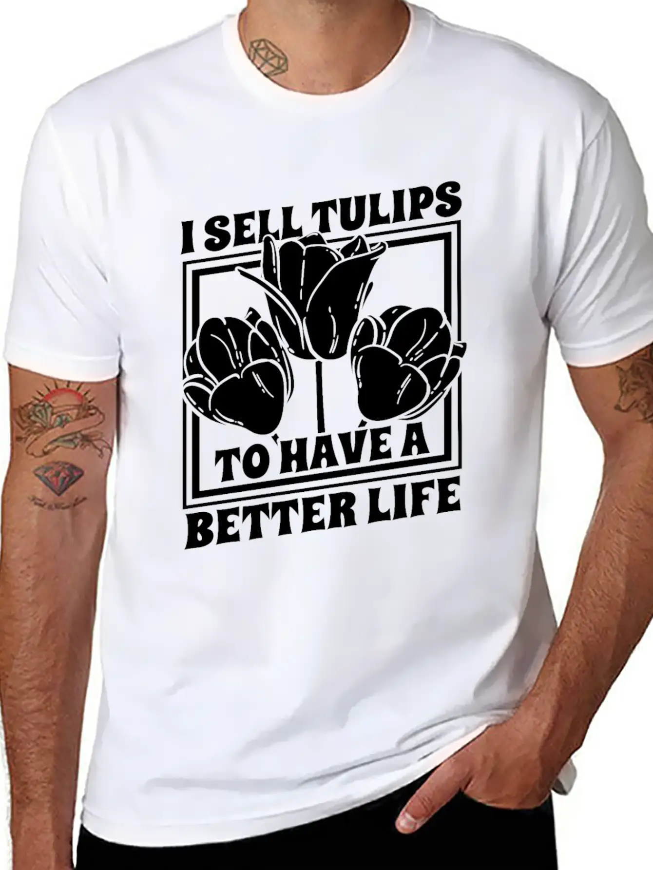 Tulip Gardening Tulips Stylish Everyday T-Shirt – Unisex Basic Cotton Tee