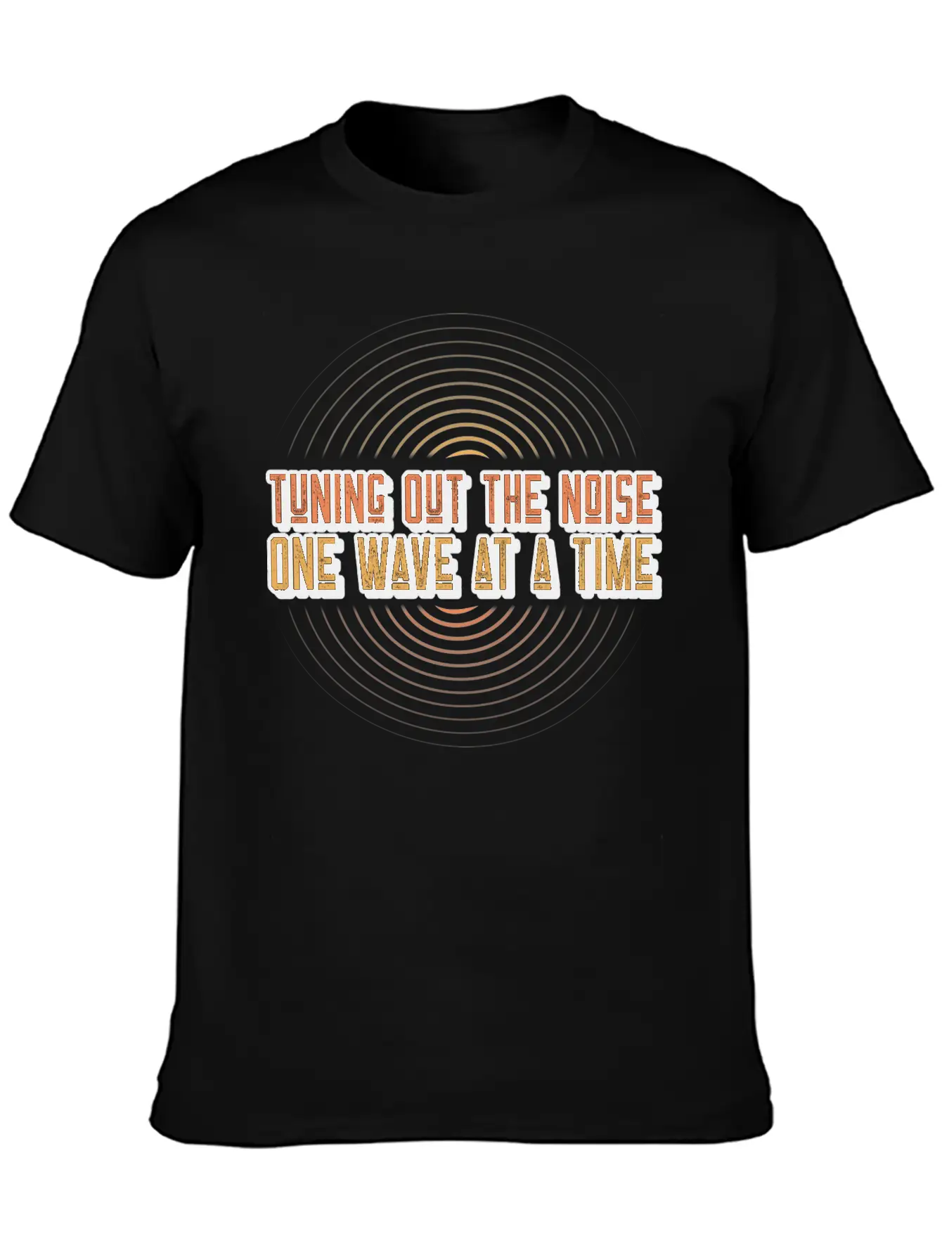 Tuning Out The Noise, One Wave At A Time Acoustics Breathable Soft Cotton T-Shirt – Timeless Casual Look