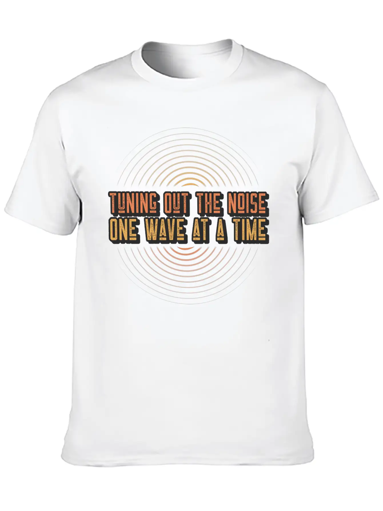 Tuning Out The Noise, One Wave At A Time Acoustics Breathable Soft Cotton T-Shirt – Timeless Casual Look