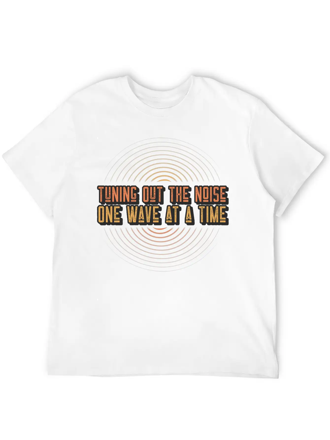 Tuning Out The Noise, One Wave At A Time Acoustics Breathable Soft Cotton T-Shirt – Timeless Casual Look