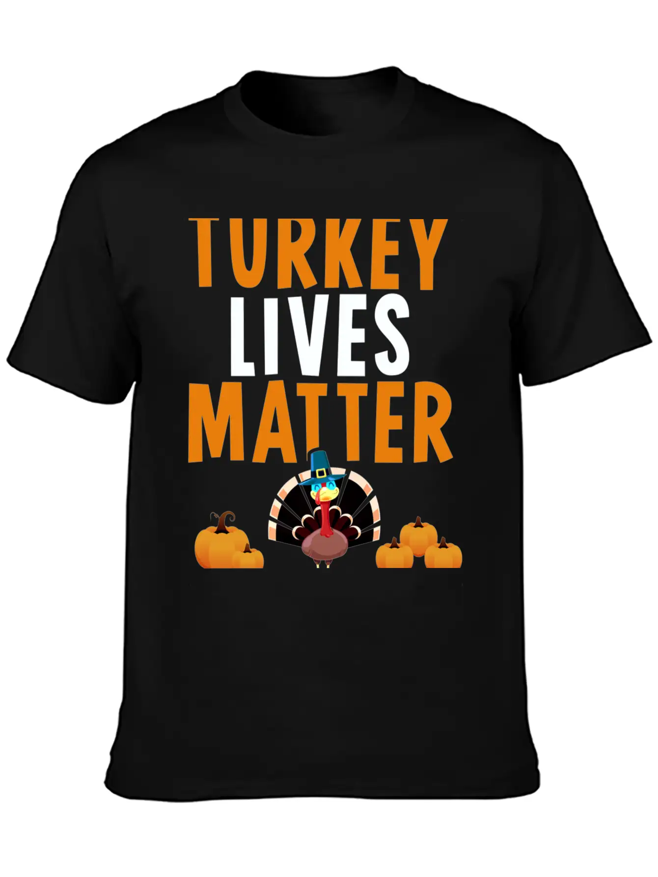 Turkey Lives Matter Funny Vegetarian Thanksgiving Breathable Soft Cotton T-Shirt – Timeless Casual Look
