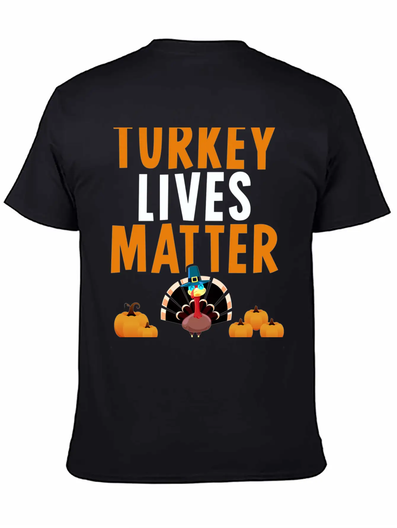 Turkey Lives Matter Funny Vegetarian Thanksgiving Breathable Soft Cotton T-Shirt – Timeless Casual Look