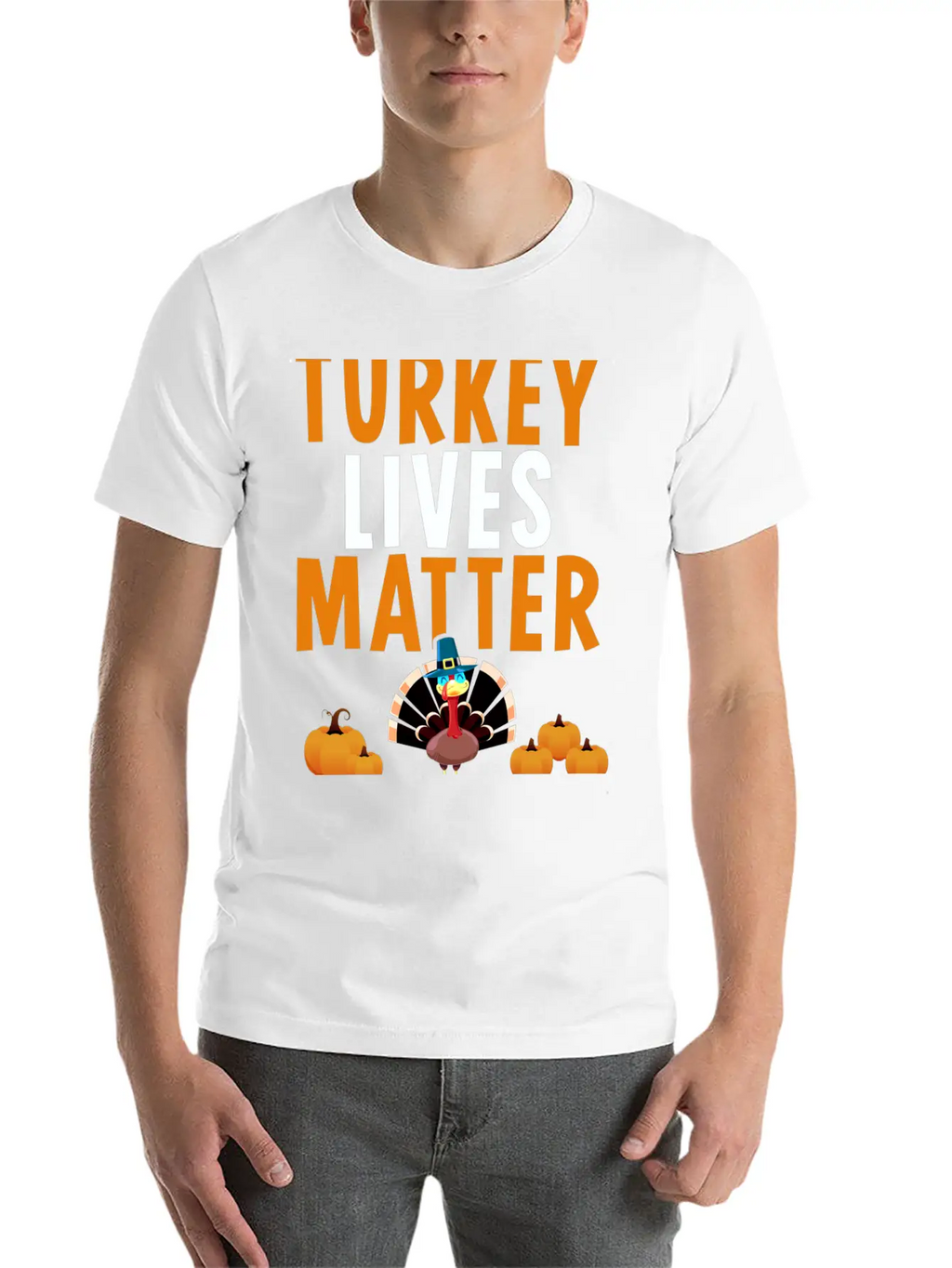 Turkey Lives Matter Funny Vegetarian Thanksgiving Breathable Soft Cotton T-Shirt – Timeless Casual Look